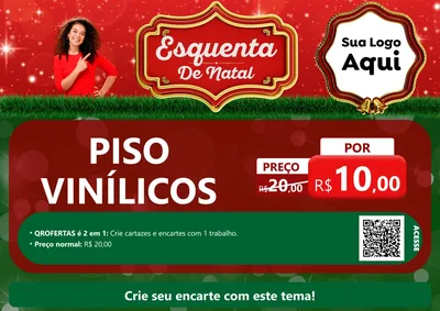 Modelo de Cartaz para Cartaz A4 Horizontal com o tema Esquenta de Natal para Material para Construção