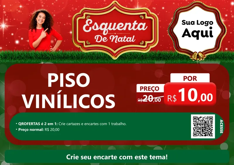 Modelo de Cartaz para Cartaz A4 Horizontal com o tema Esquenta de Natal para Material para Construção