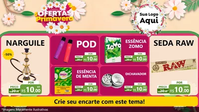 Modelo de TV para TV Horizontal com o tema Ofertas de Primavera para Tabacaria