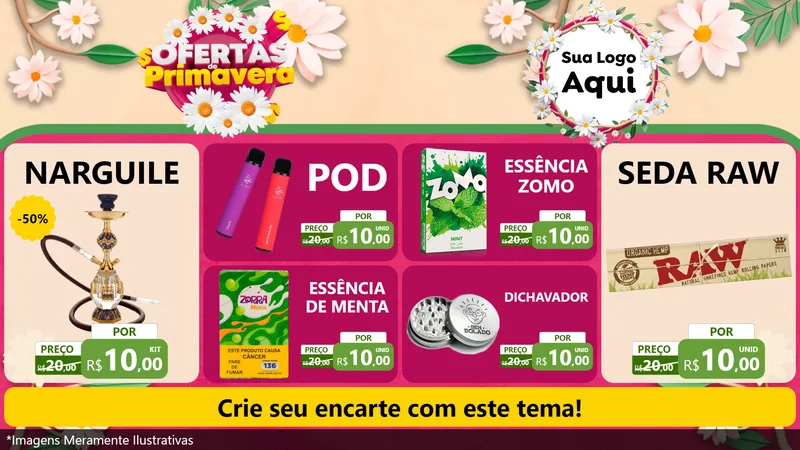 Modelo de TV para TV Horizontal com o tema Ofertas de Primavera para Tabacaria