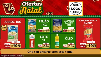 Modelo de TV para TV Horizontal com o tema Ofertas de Natal para Supermercado