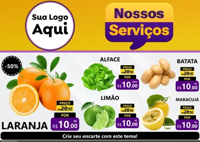 Modelo de Encarte para Encarte A4 Horizontal com o tema Nossos Serviços para Hortifrúti