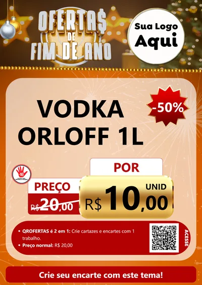 Modelo de Cartaz para Cartaz A4 Vertical com o tema Ofertas de Fim de Ano para Distribuidora de bebidas