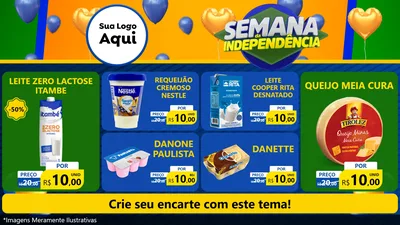 Modelo de TV para TV Horizontal com o tema Semana da Independência para Frios e Laticínios