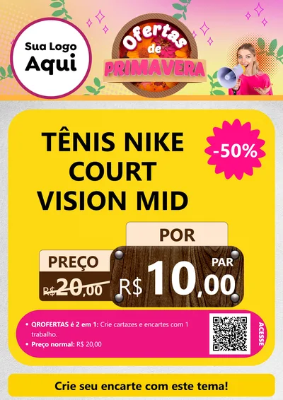 Modelo de Cartaz para Cartaz A4 Vertical com o tema Ofertas de Primavera para Calçados