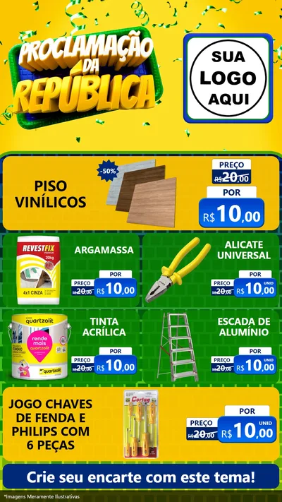 Modelo de TV para TV Vertical com o tema Proclamação da República para Material para Construção