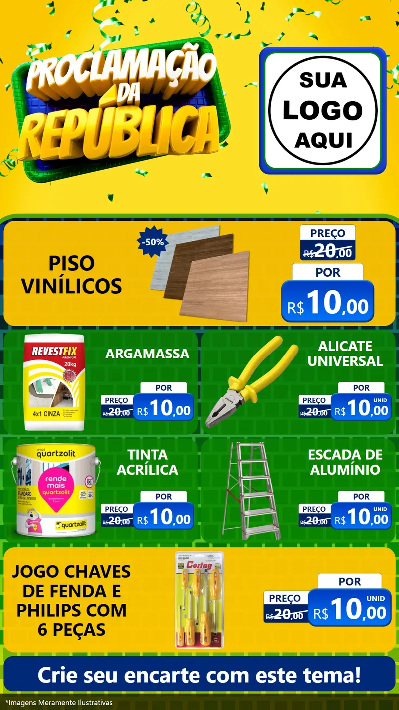 Modelo de TV para TV Vertical com o tema Proclamação da República para Material para Construção
