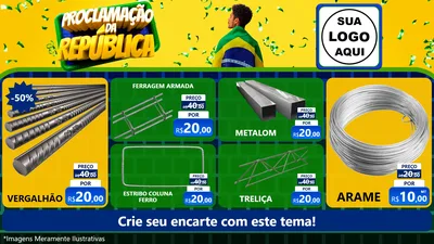 Modelo de TV para TV Horizontal com o tema Proclamação da República para Ferragens