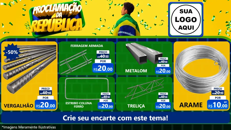 Modelo de TV para TV Horizontal com o tema Proclamação da República para Ferragens