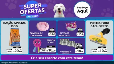 Modelo de TV para TV Horizontal com o tema Super Ofertas Pet Shop para Pet Shop