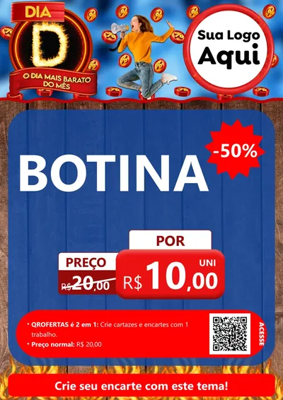 Modelo de Cartaz para Cartaz A4 Vertical com o tema Dia D - O Dia Mais Barato Do Mês para Agropecuária