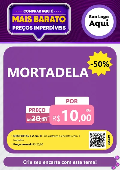 Modelo de Cartaz para Cartaz A4 Vertical com o tema Mais Barato para Frios e Laticínios
