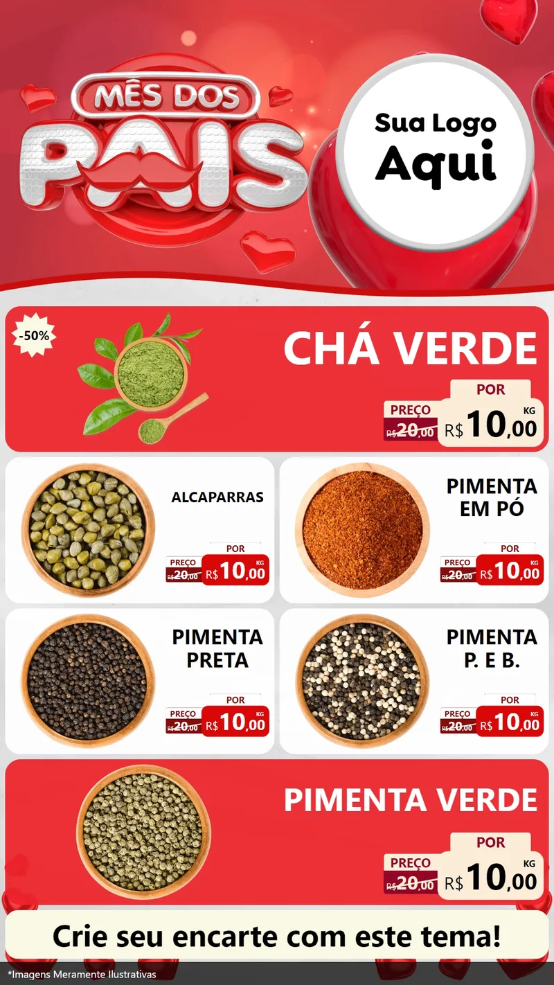 Modelo de TV para TV Vertical com o tema Mês dos Pais para Produtos Naturais