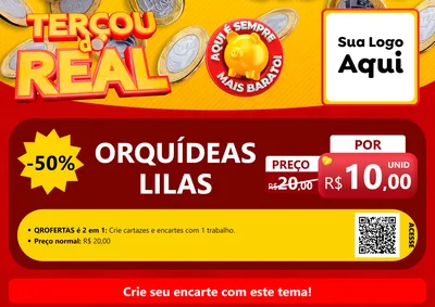 Modelo de Cartaz para Cartaz A4 Horizontal com o tema Terçou do Real para Floricultura e jardim