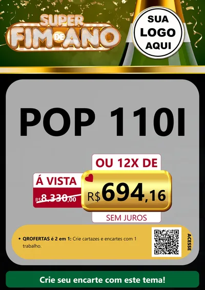 Modelo de Cartaz para Cartaz A4 Vertical com o tema Super Fim de Ano para Concessionaria de Motos