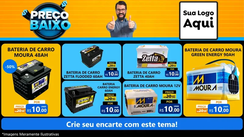 Modelo de TV para TV Horizontal com o tema Preço Baixo para Baterias Elétricas