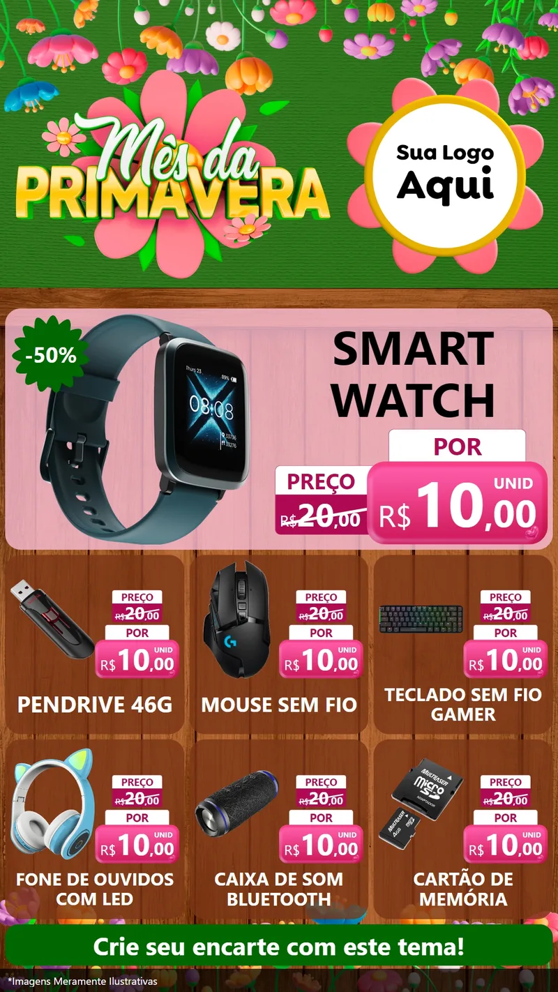 Modelo de Rede Social para Stories com o tema Mês da Primavera para Informática