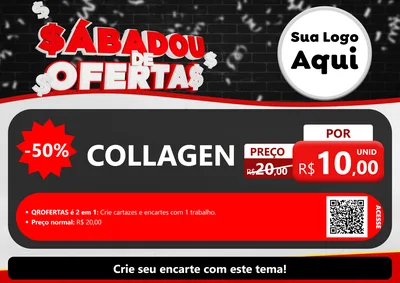 Modelo de Cartaz para Cartaz A4 Horizontal com o tema Sabadou de Ofertas para Suplementos alimentares