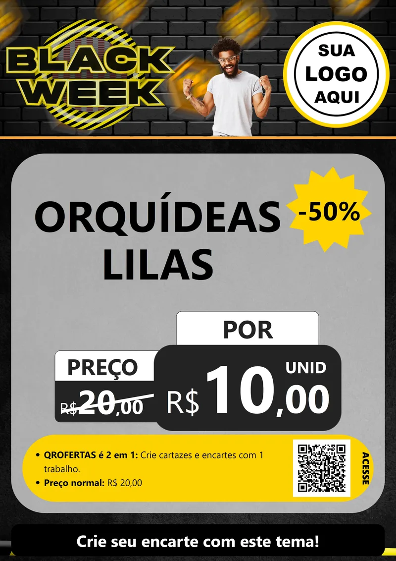 Modelo de Cartaz para Cartaz A4 Vertical com o tema Black Week para Floricultura e jardim