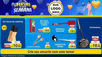 Modelo de TV para TV Horizontal com o tema Ofertas de Fim de Semana para Utilidades Domésticas