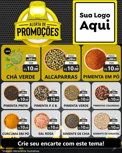 Modelo de Rede Social para Feed Instagram com o tema Alerta de Promoções para Produtos Naturais