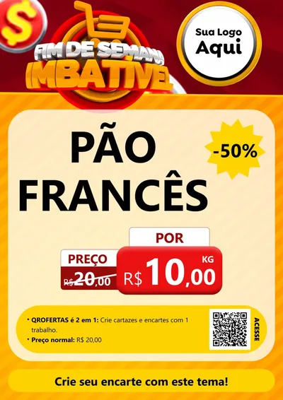 Modelo de Cartaz para Cartaz A4 Vertical com o tema Fim de Semana Imbatível para Padaria