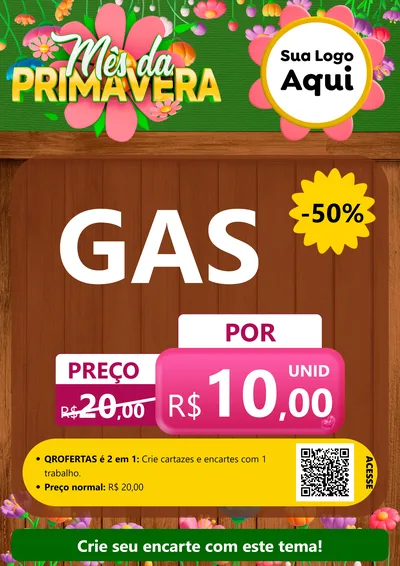 Modelo de Cartaz para Cartaz A4 Vertical com o tema Mês da Primavera para Água e gás