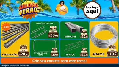Modelo de TV para TV Horizontal com o tema Saldão de Verão para Ferragens