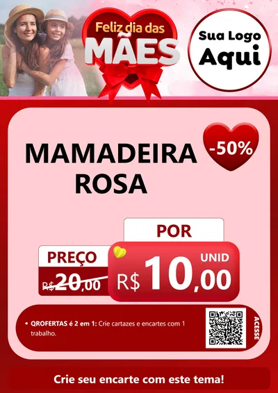Modelo de Cartaz para Cartaz A4 Vertical com o tema Feliz Dia Das Mães para Bebês