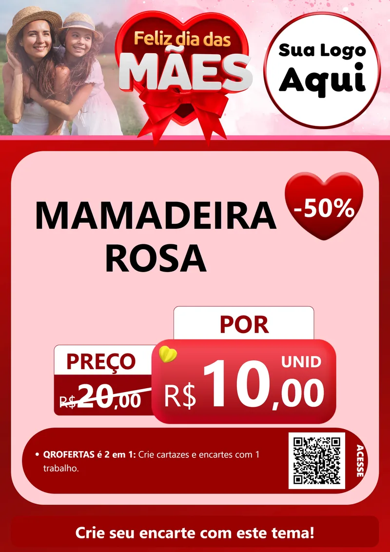 Modelo de Cartaz para Cartaz A4 Vertical com o tema Feliz Dia Das Mães para Bebês