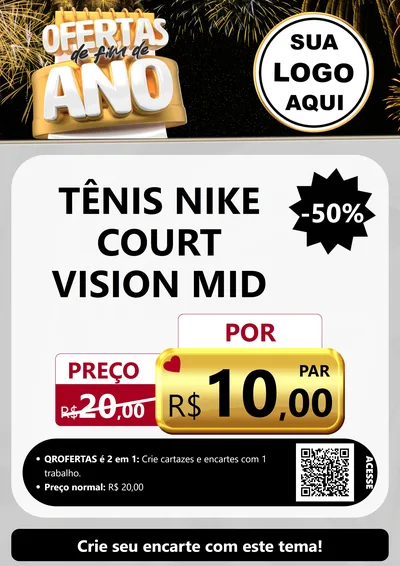 Modelo de Cartaz para Cartaz A4 Vertical com o tema Ofertas de Fim de Ano para Calçados
