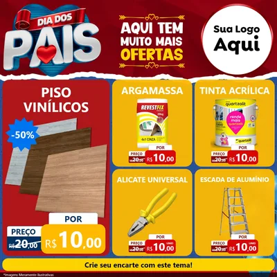 Modelo de Rede Social para Feed Facebook com o tema Dia dos Pais para Material para Construção