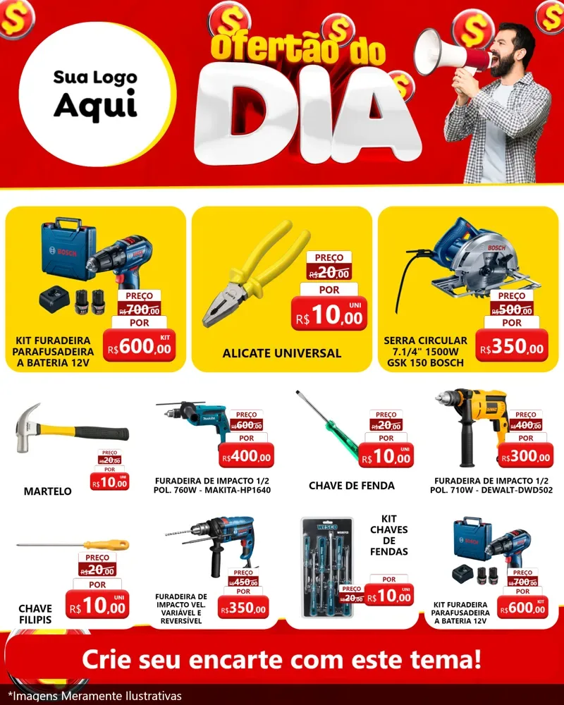 Modelo de Rede Social para Feed Instagram com o tema Ofertão do dia para Maquinas e Ferramentas