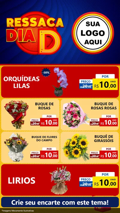 Modelo de TV para TV Vertical com o tema Ressaca Dia D para Floricultura e jardim