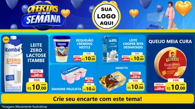 Modelo de TV para TV Horizontal com o tema Ofertas de Fim de Semana para Frios e Laticínios