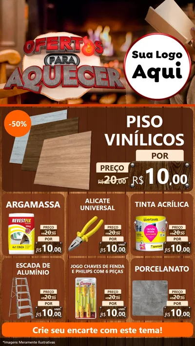 Modelo de Rede Social para Stories com o tema Ofertas Para Aquecer para Material para Construção