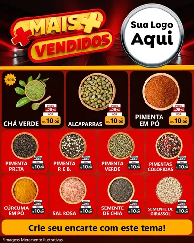 Modelo de Rede Social para Feed Instagram com o tema Mais Vendidos para Produtos Naturais