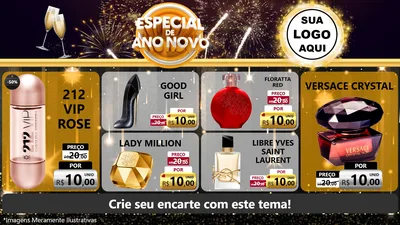 Modelo de TV para TV Horizontal com o tema Especial de Ano Novo para Perfumes