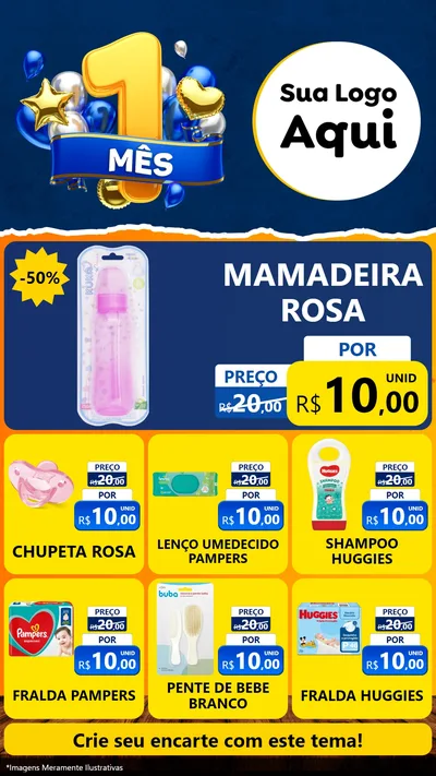Modelo de Rede Social para Stories com o tema Um Mês de Aniversário para Bebês