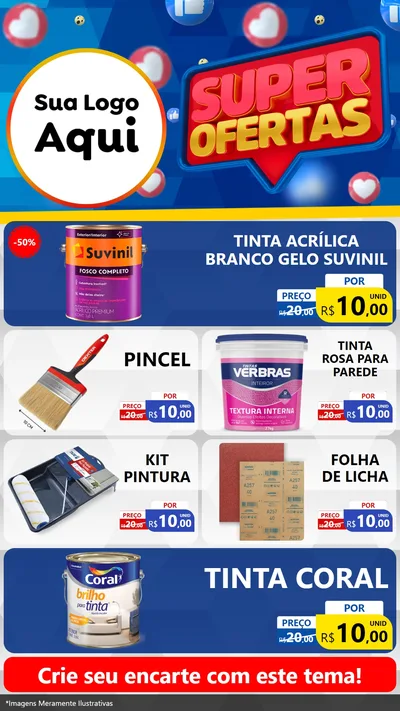 Modelo de TV para TV Vertical com o tema Super Ofertas para Tintas e Ferramentas