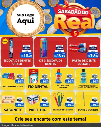 Modelo de Rede Social para Feed Instagram com o tema Sabadão do Real para Higiene Pessoal