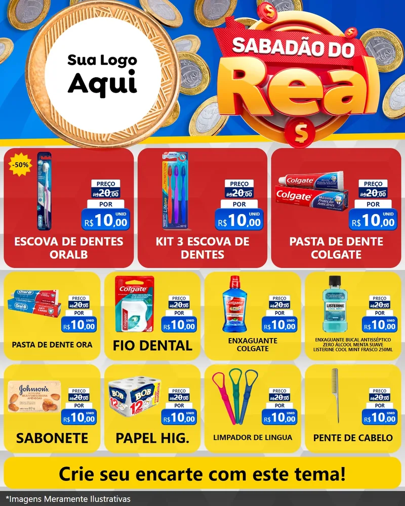 Modelo de Rede Social para Feed Instagram com o tema Sabadão do Real para Higiene Pessoal