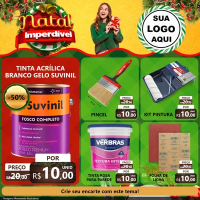 Modelo de Rede Social para Feed Facebook com o tema Natal Imperdível para Tintas e Ferramentas