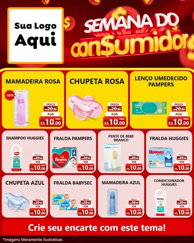 Modelo de Rede Social para Feed Instagram com o tema Semana do Consumidor para Bebês