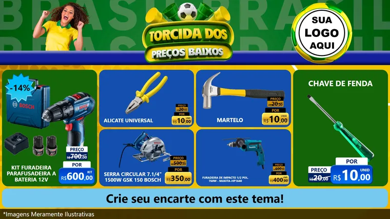 Modelo de TV para TV Horizontal com o tema Torcida dos Preços Baixos para Maquinas e Ferramentas