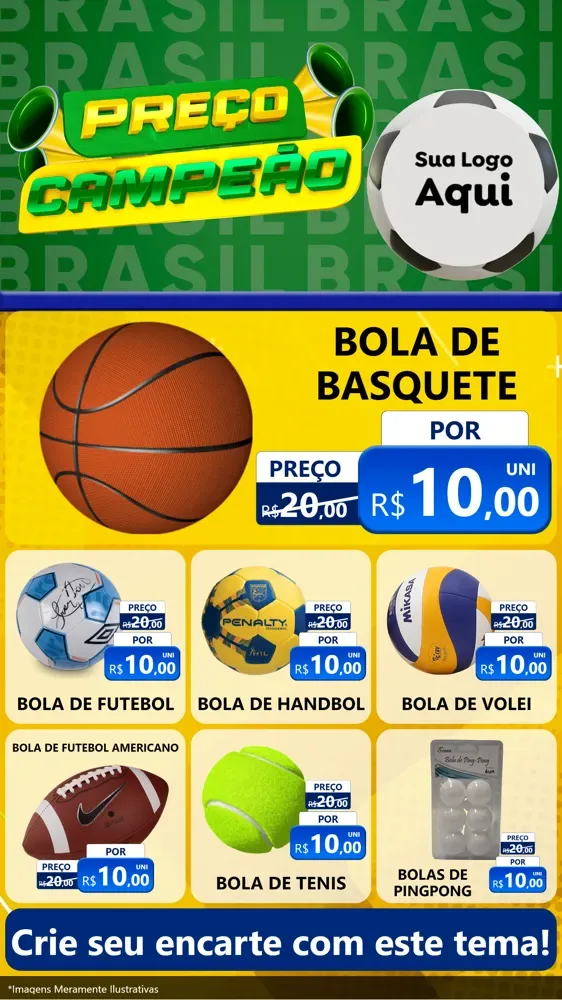 Modelo de Rede Social para Stories com o tema Preço Campeão - Copa para Artigos Esportivos