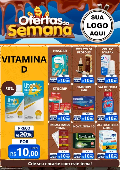 Modelo de Encarte para Encarte A4 Vertical com o tema Ofertas da Semana - Páscoa para Farmácia