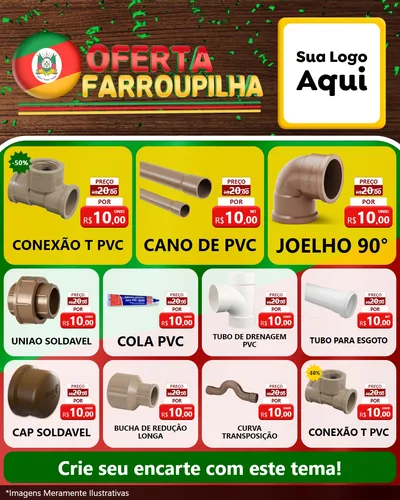 Modelo de Rede Social para Feed Instagram com o tema Oferta Farroupilha para Tubos e conexões