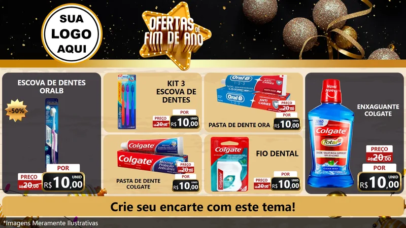 Modelo de TV para TV Horizontal com o tema Ofertas de Fim de Ano para Higiene Pessoal