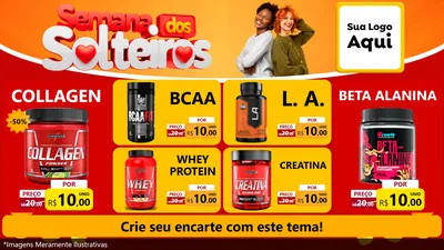 Modelo de TV para TV Horizontal com o tema Semana dos Solteiros para Suplementos alimentares